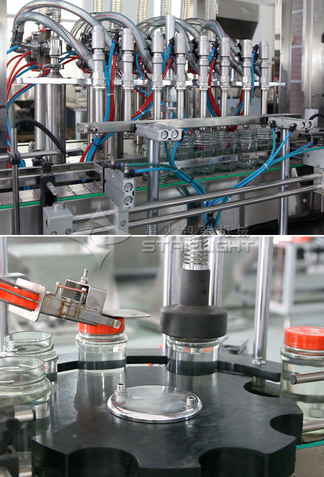 全自動調(diào)味醬灌裝生產(chǎn)線細(xì)節(jié)展示