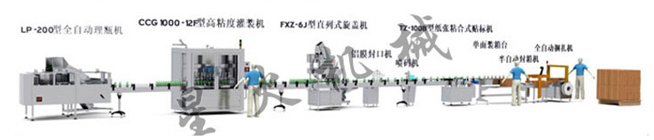 全自動(dòng)液體灌裝生產(chǎn)線整機(jī)展示