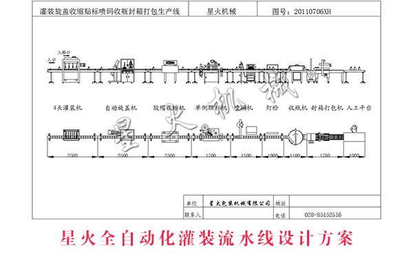 星火全自動化灌裝流水線設計方案