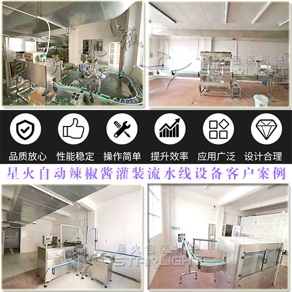 星火自動辣椒醬灌裝流水線設(shè)備客戶案例