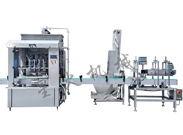 全套大顆粒醬料灌裝壓蓋機
