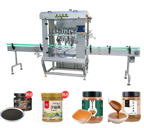 芝麻醬灌裝機(jī)整機(jī)展示及包裝樣品